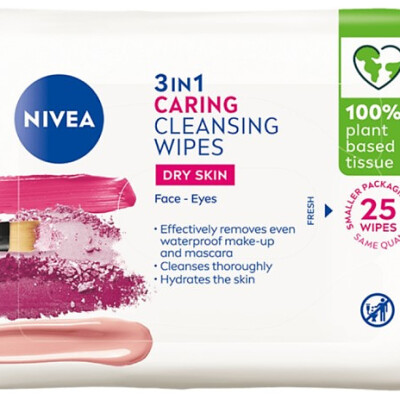 NIVEA FACE CLEANSING WIPES 3in1 DRY SKIN 25 pcs