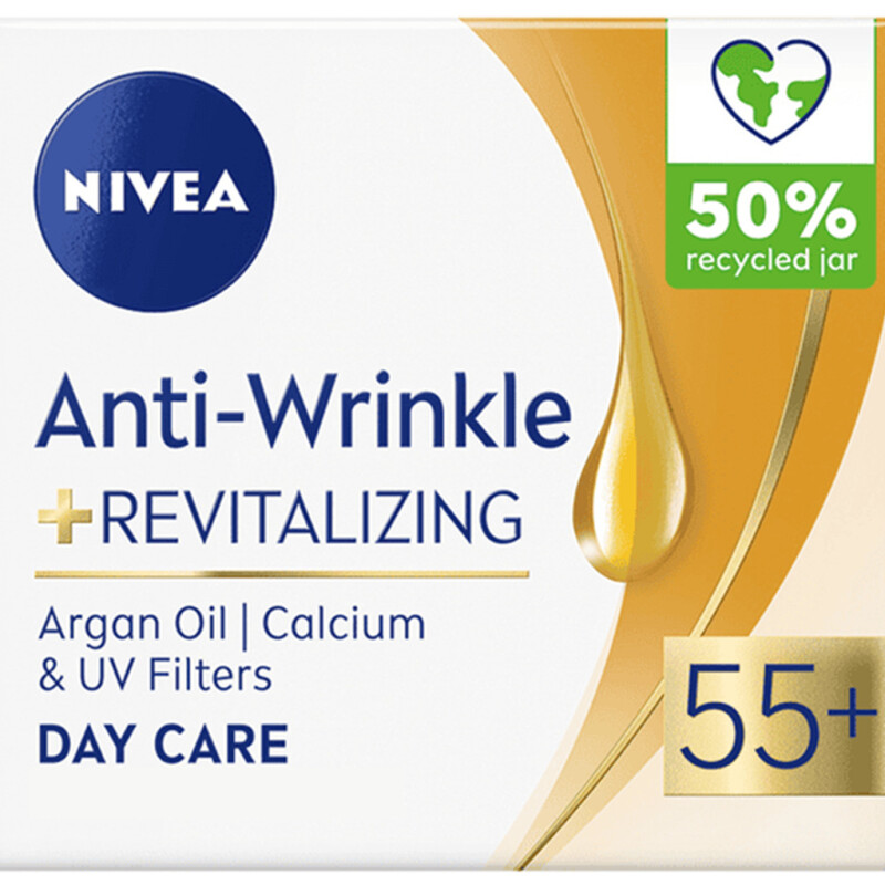 NIVEA FACE 55+ DAY CREAM  ANTI-WRINKLE & REVITALIZING  50 ml.