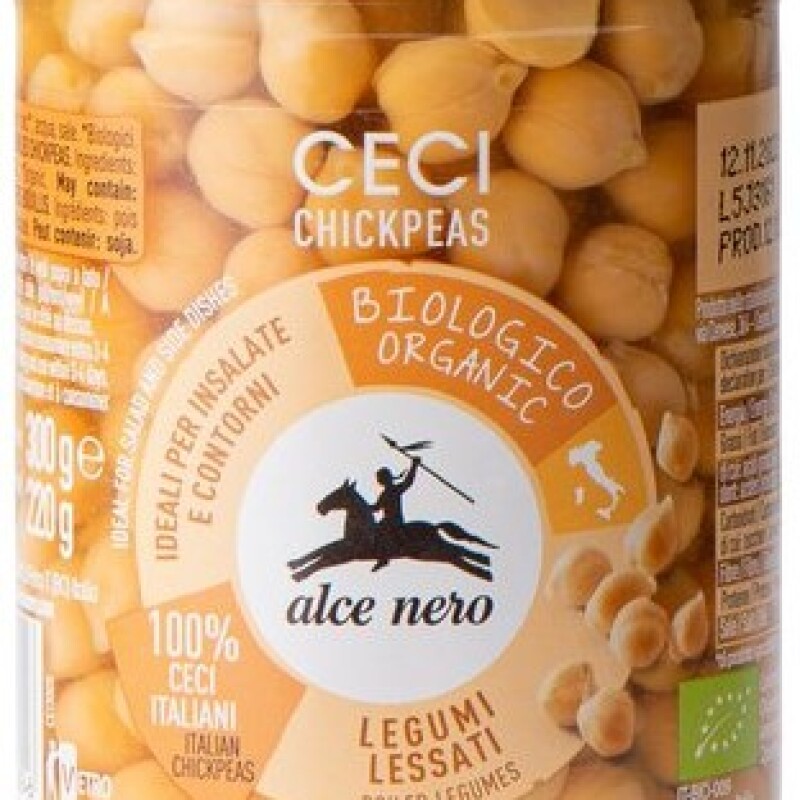 ALCE NERO ORGANIC COOKED CHICK PEAS JAR 300g