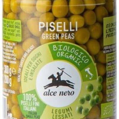 ALCE NERO ORGANIC COOKED GREEN PEAS JAR 300g