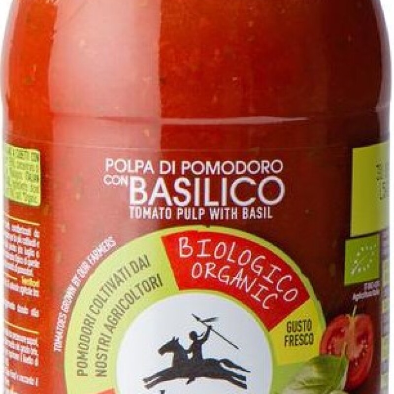 ALCE NERO ORGANIC TOMATO PULP WITH BASIL 500g