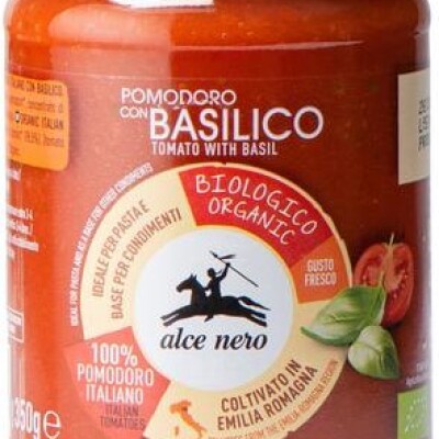 ALCE NERO ORGANIC TOMATO SAUCE WITH BASIL 350g