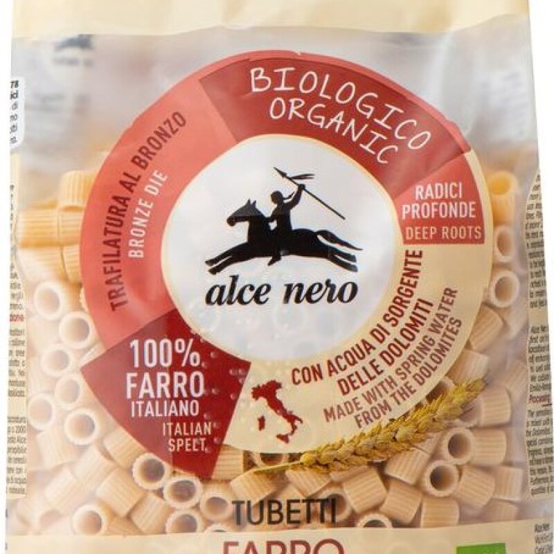 ALCE NERO ORGANIC SPELT 'FARRO' TUBETTI PASTA 500g