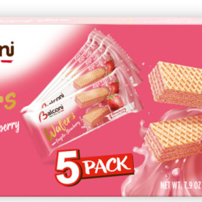 BALCONI WAFERS STRAWBERRY 5 PACK  225 G.