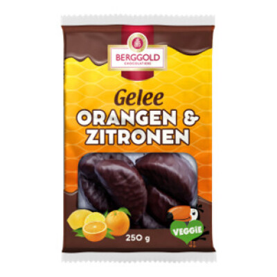 BERGGOLD GELEE ORANGEN & ZITRONEN SCHOKOLIERT 250g