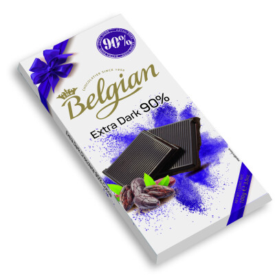 BELGIAN BAR 90% DARK CHOCOLATE  2100 G.