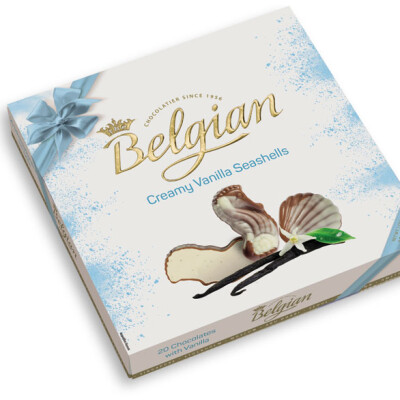 BELGIAN MILK CREAMY VANILLA SEASHELLS  195 G.