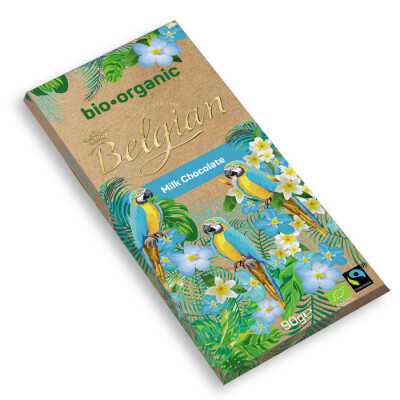 BELGIAN ORGANIC BAR MILK CHOCOLATE  90 G.