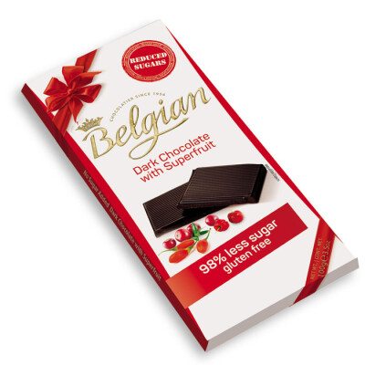 BELGIAN BAR NSA  DARK SUPERFRUIT CHOCOLATE  100 G.