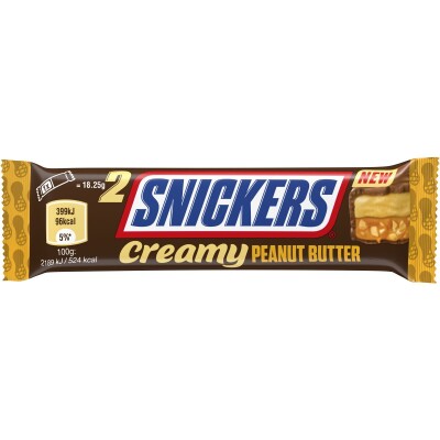 2 X SNICKERS CREAMY PEANUT 36.5 G.