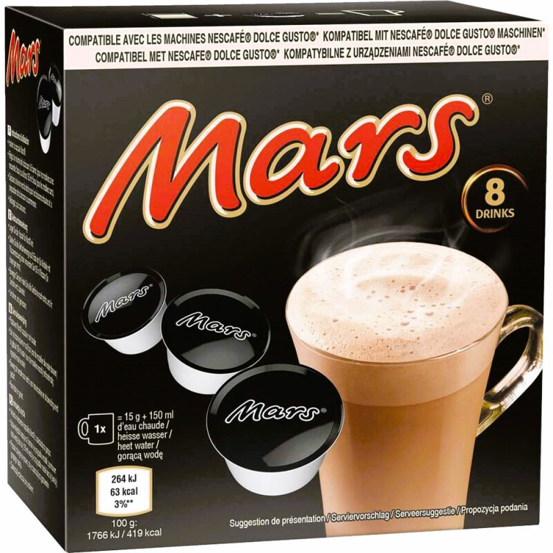 MARS HOT CHOCOLATE PODS FOR DOLCE GUSTO 8 PODS