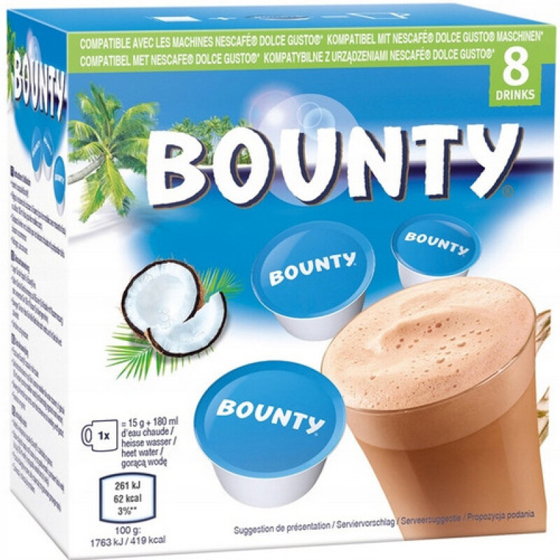 BOUNTY HOT CHOCOLATE PODS FOR DOLCE GUSTO 8 PODS