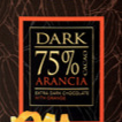 CAFFAREL ORANGE 75% DARK  CHOCOLATE BAR   80 G.