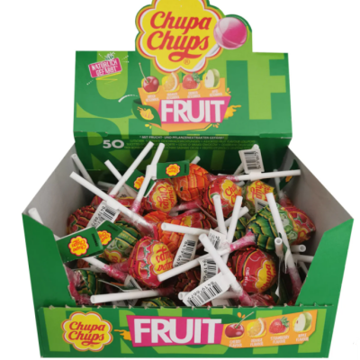 CHUPA CHUPS FRUIT 50 PCS DISPLAY BOX 600 G.