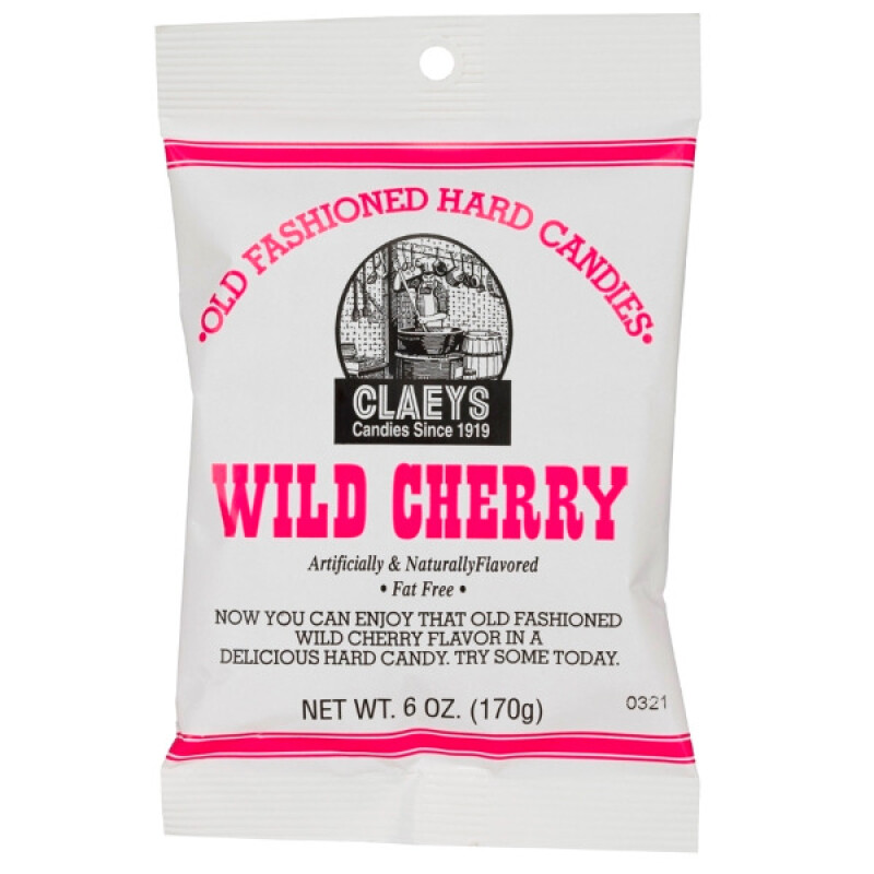 CLAEYS WILD CHERRY HARD CANDY  6 OZ.