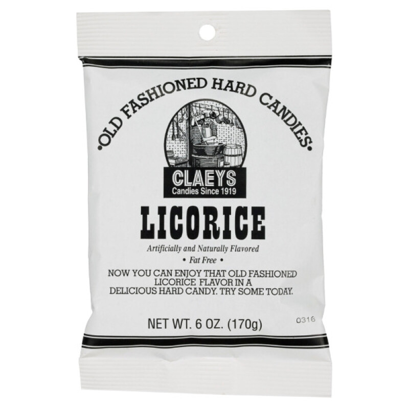 CLAEYS LICORICE HARD CANDY  6 OZ.