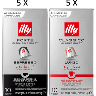 ILLY COFFEE CAPSULES VARIETY (CLASSICO LUNGO &  ESPRESSO FORTE)  10 PCS.