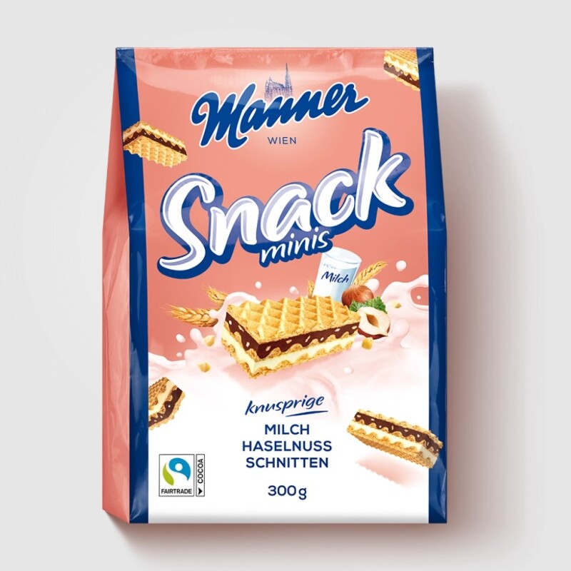 MANNER SNACK MINIS MILCH-HASELNUSS  300 G.