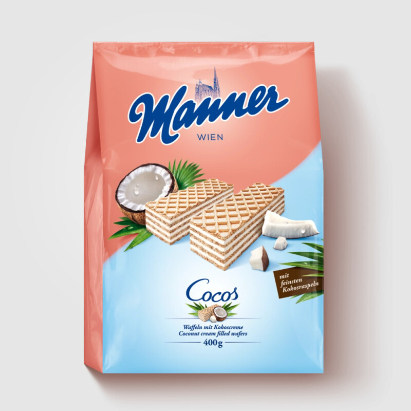 MANNER KOKOSCREME WAFERS  400 G.