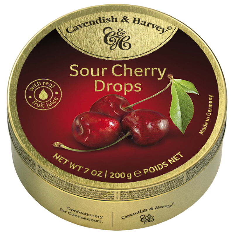 CAVENDISH & HARVEY FRUIT TIN - CHERRY   7 oz.