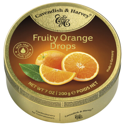 CAVENDISH & HARVEY FRUIT TIN - ORANGE   7 oz.