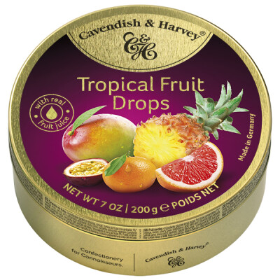 CAVENDISH & HARVEY FRUIT TIN - TROPICAL FRUIT   7 oz.