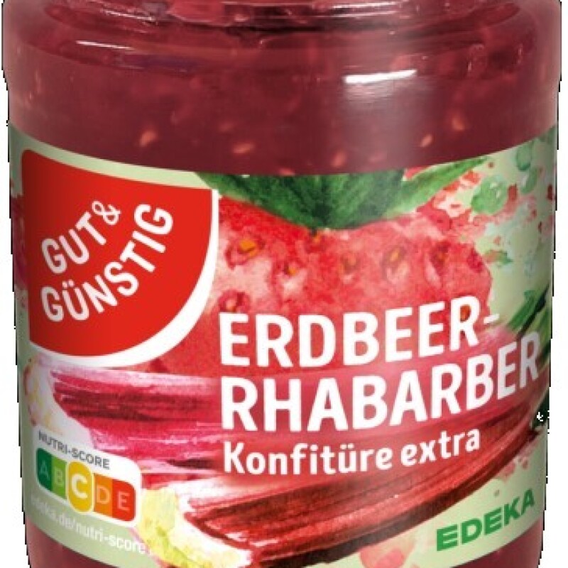 G&G KONFITUERE EXTRA ERDBEER-RHABARBER   450G