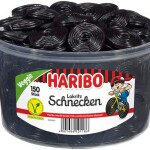 HARIBO LAKRITZ SCHNECKEN 150 PCS TUB1500 G.