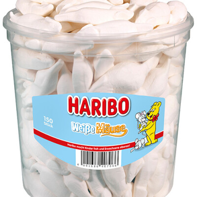 HARIBO WEISSE MAEUSE 150 PCS TUB1050 G.