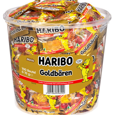 HARIBO GOLDBAEREN MINI 100 PCS TUB1000 G.