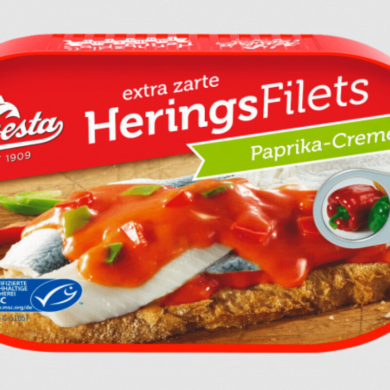 HAWESTA HERRING FILLETS IN PAPRIKA CREME  200 G.