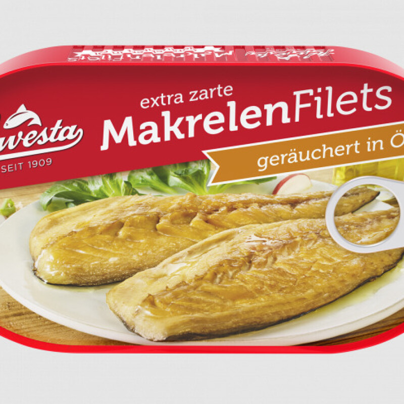 HAWESTA SMOKED MAKRELENFILETS IN OIL 190 G.