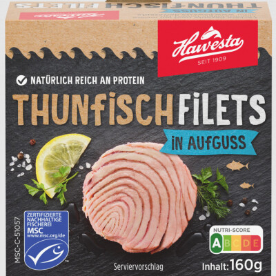 HAWESTA THUNFISCH FILETS IN AUFGUSS 160 G.