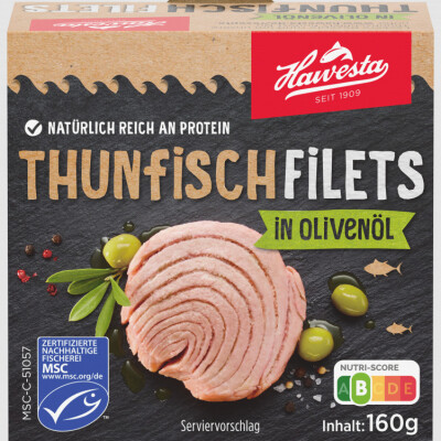 HAWESTA THUNFISCH FILETS IN OLIVENOEL 160 G.