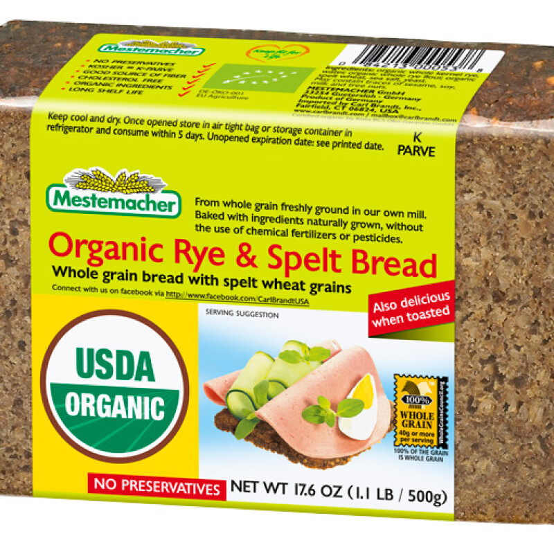 ORGANIC MESTEMACHER WHOLE RYE BREAD  17.6 oz.