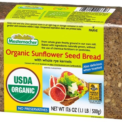 ORGANIC MESTEMACHER FLAX SEED BREAD  17.6 oz.