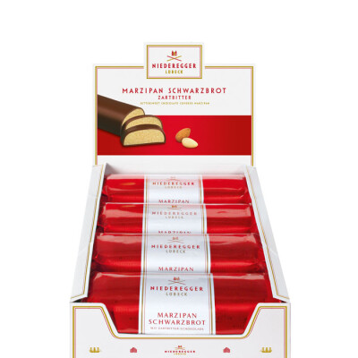 NIEDEREGGER MILK CHOCOLATE COVERED MARZIPAN LOAF  14.4 oz.