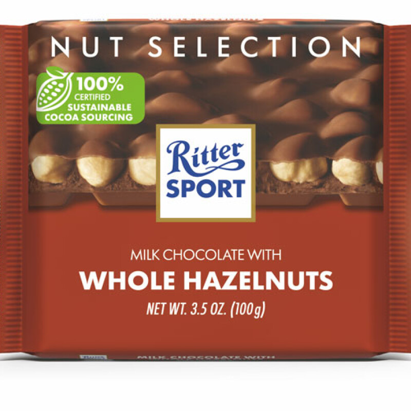 RITTER SPORT WHITE WHOLE HAZELNUTS  100 G.