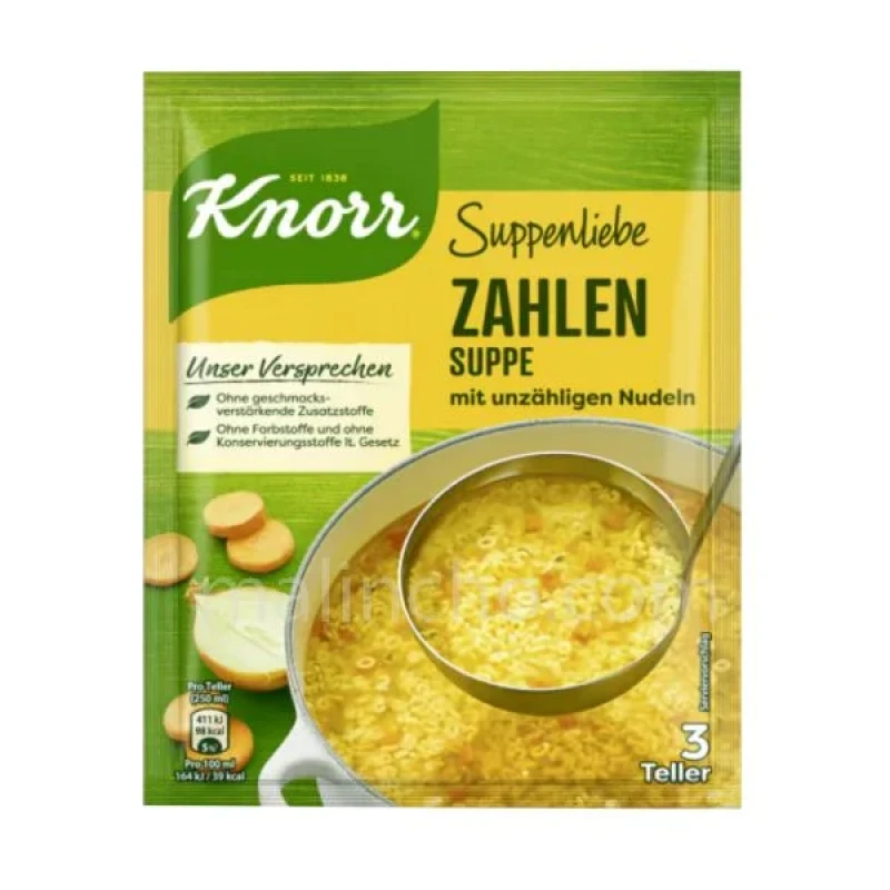 KNORR S.L. ZAHLEN / NOODLE NUMBER SOUP  13 PCS.