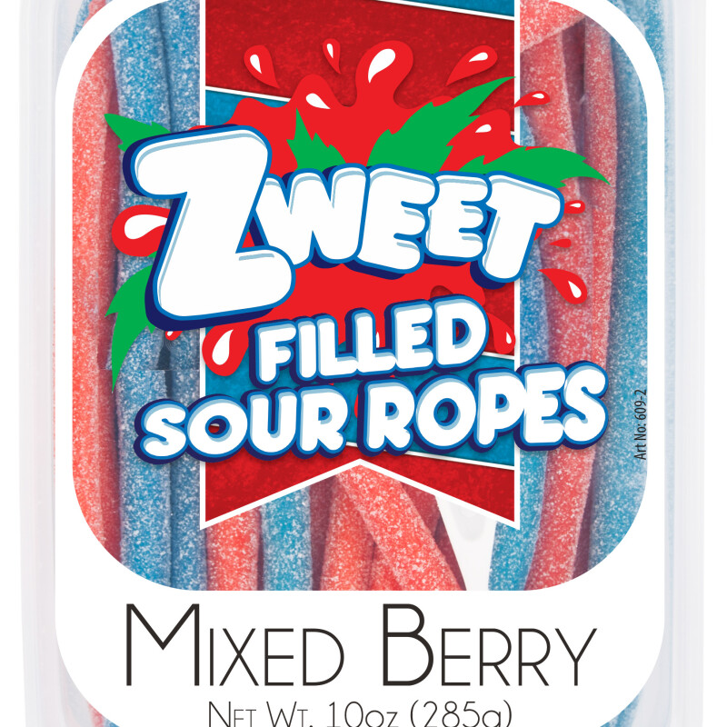 ZWEET SOUR ROPES RAINBOW 10 Oz